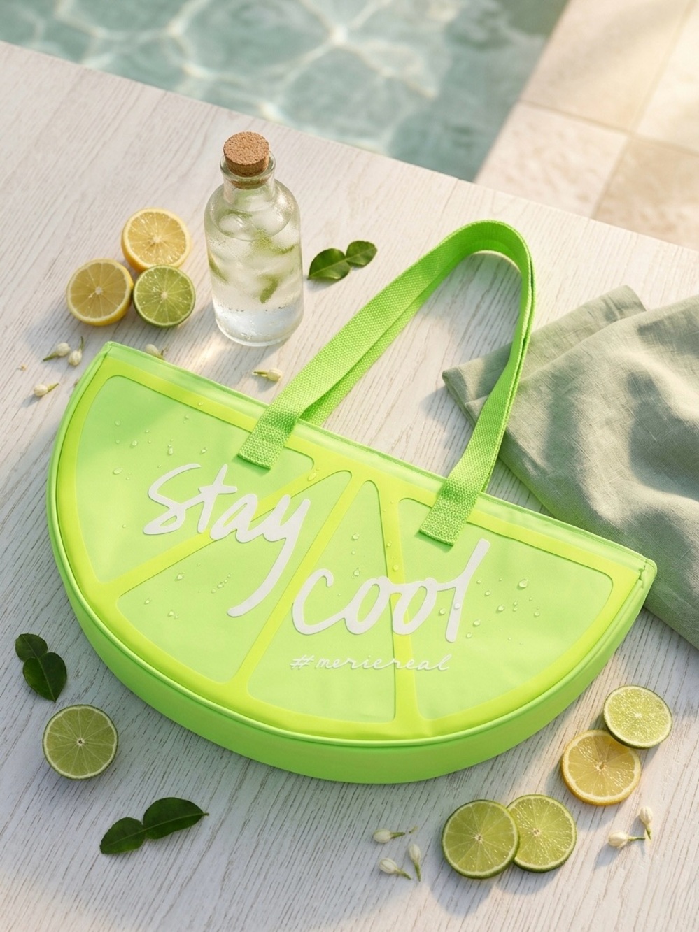 Aerie “Stay Cool” Lime Slice Cooler Bag